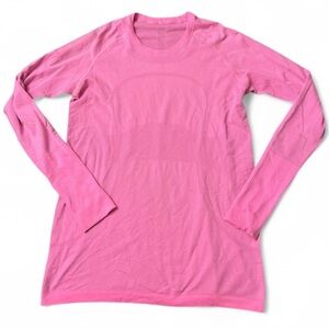 Lululemon Run Swiftly Tech Long Sleeve Shirt Hot Pink Womens Size 12